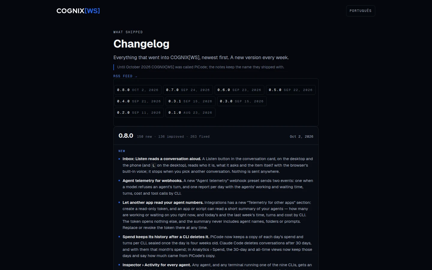 cognix.ws — Changelog